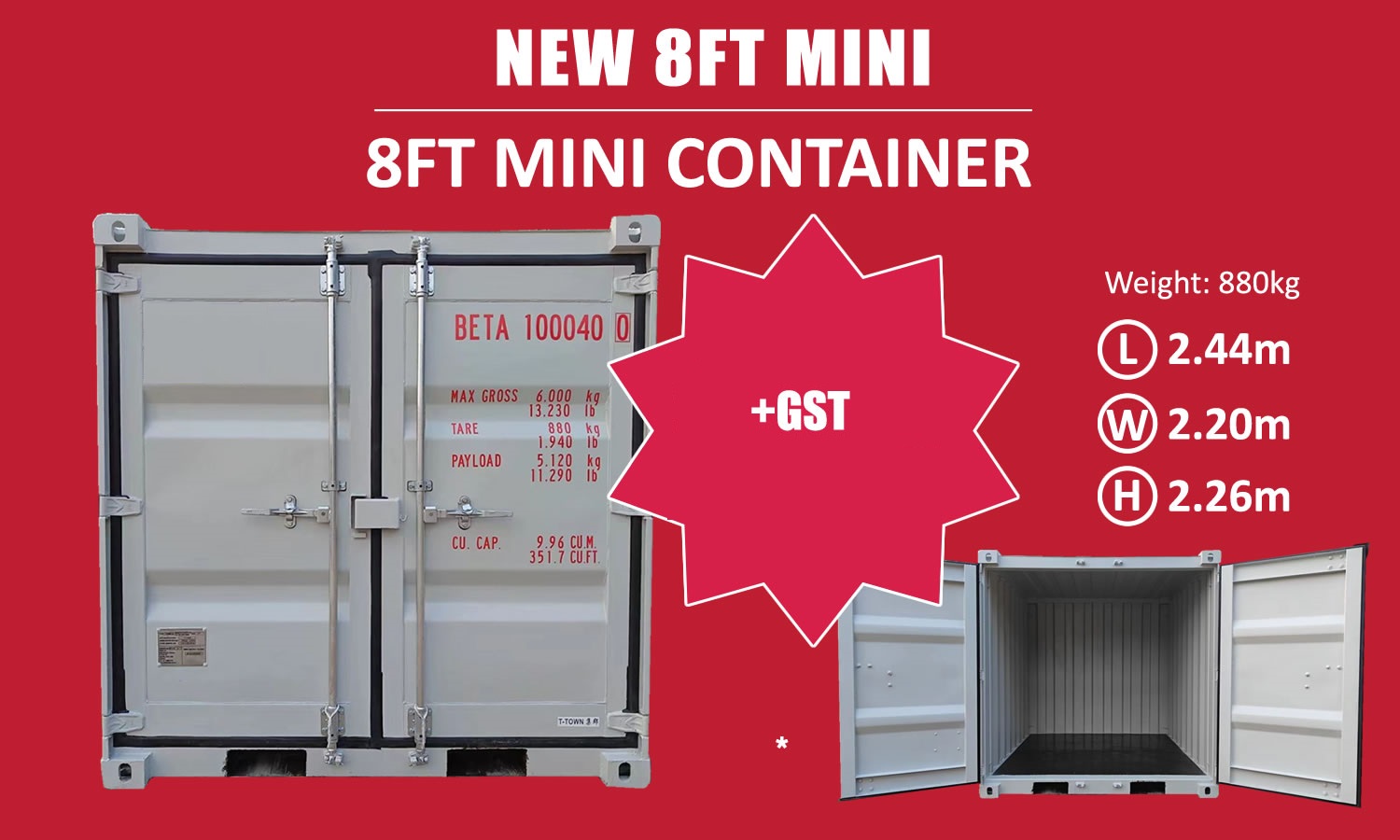 8ft mini container for sale in Canada